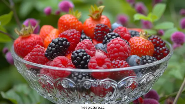 A bowl of fresh and ripe berries