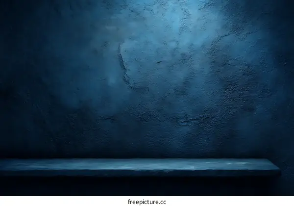 Dark Blue Textured Wall Shelf Display