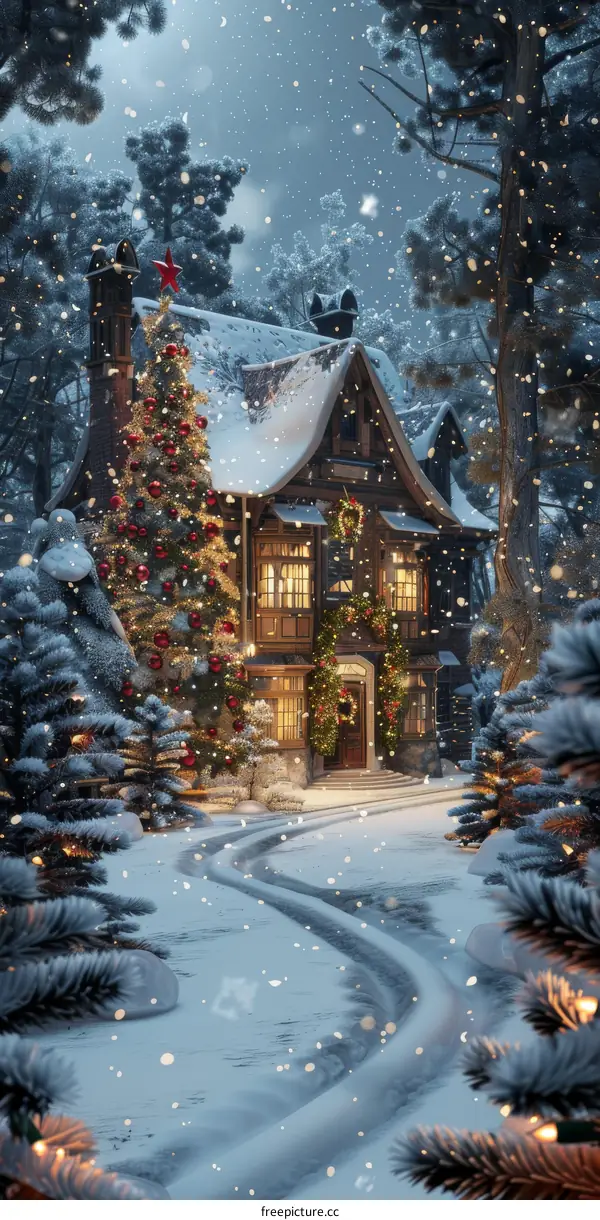 Snowy Christmas Eve Village