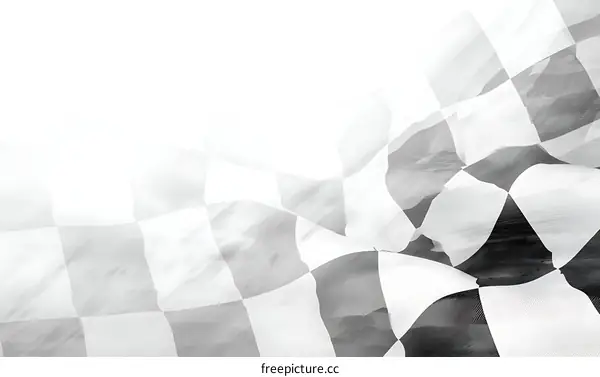 Checkered Flag Flowing in the Wind