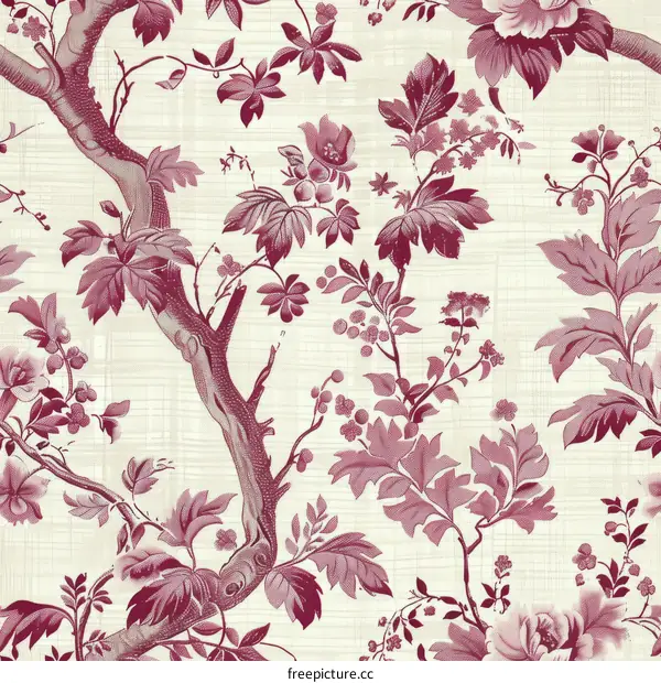 Elegant pink floral and leaf pattern