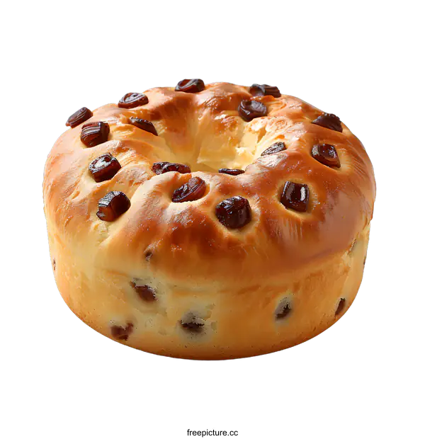 [Transparent Background PNG]Round Loaf of Bread with Dried Fruit