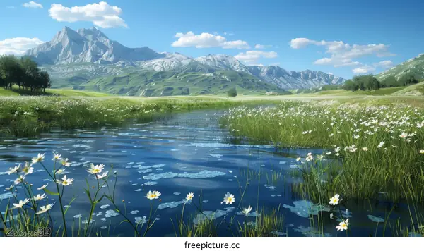 Tranquil Mountain Lake in a Picturesque Valley
