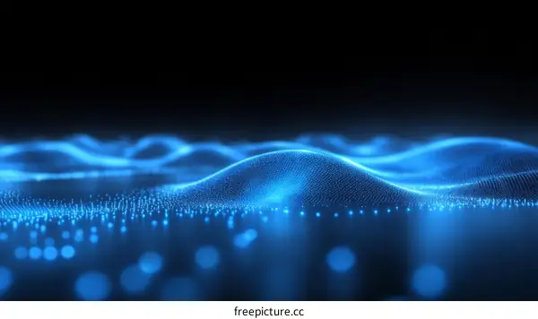 Abstract Blue Digital Wave Illustration