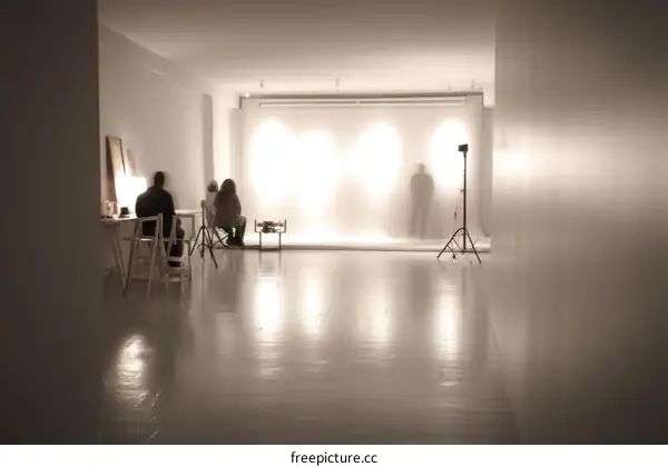Empty Studio Photography Setup with People