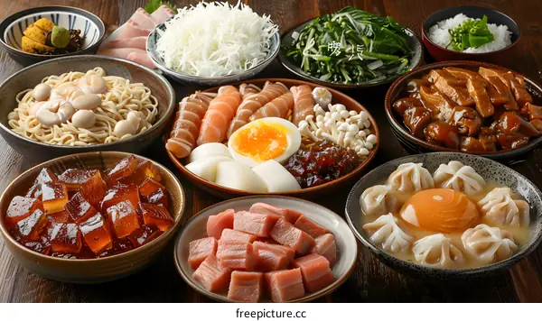 A delicious Japanese meal with many different dishes