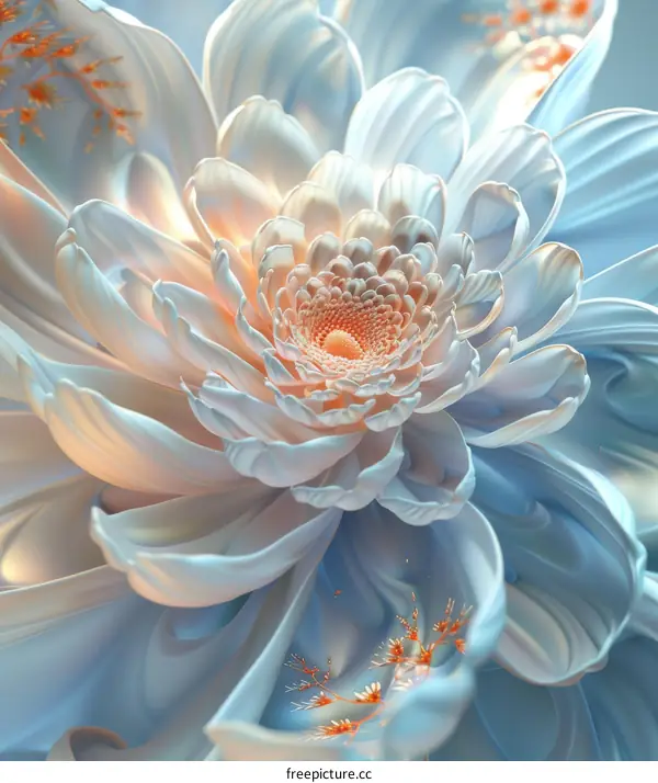 A Beautiful White and Light Blue Morning Glory Flower