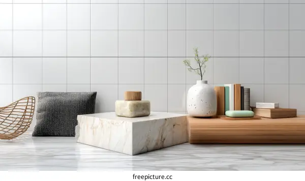 Modern Minimalist Home Decor Display Illustration