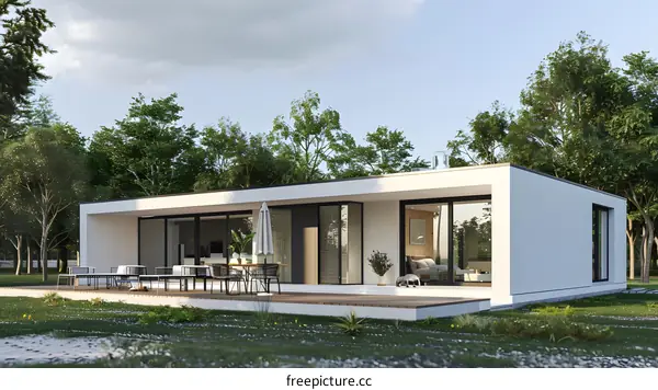 Modern Minimalist House Design in Lush Greenery