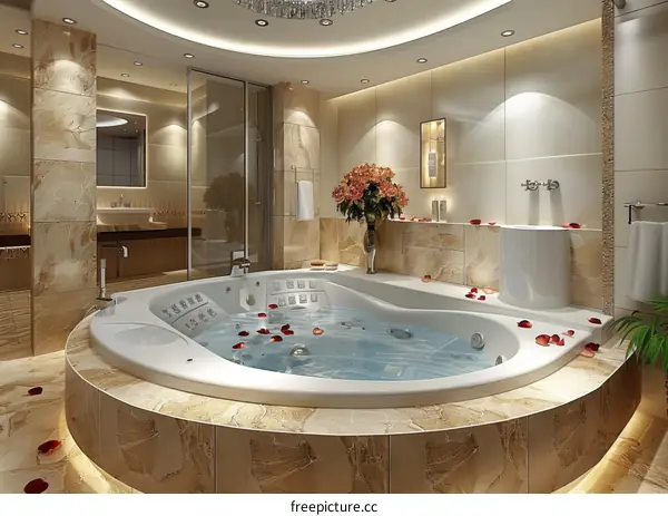Luxury Modern Spa Jacuzzi Bathroom Design