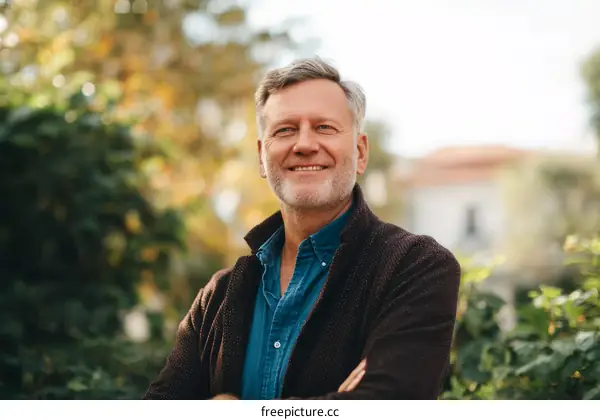 Outdoor Portrait of a Smiling Senior Man