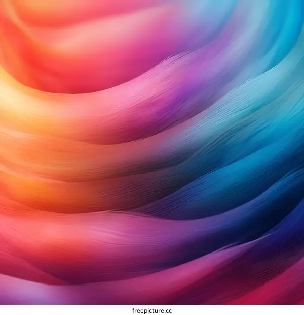 Colorful abstract painting with vibrant waves of color