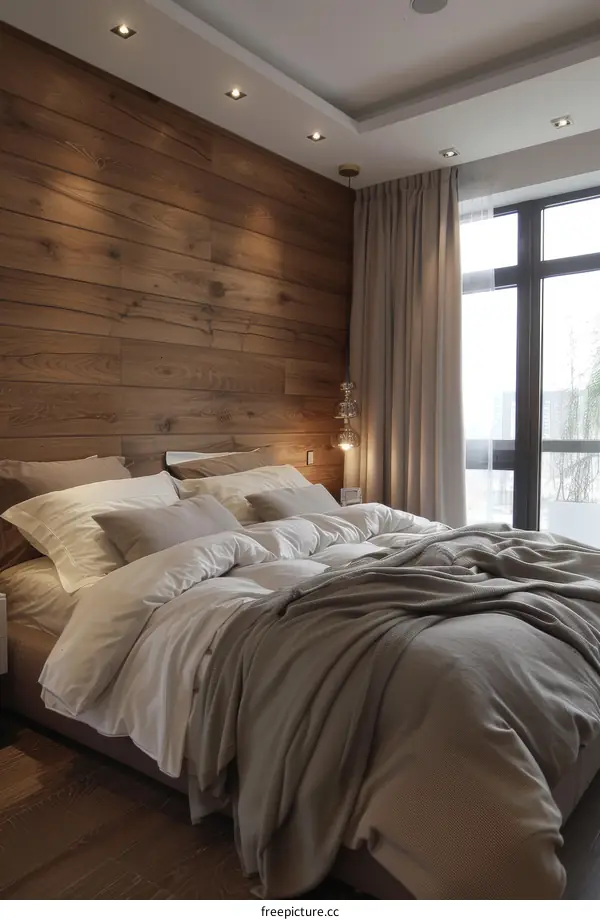 Cozy Wooden Wall Bedroom Interior Design