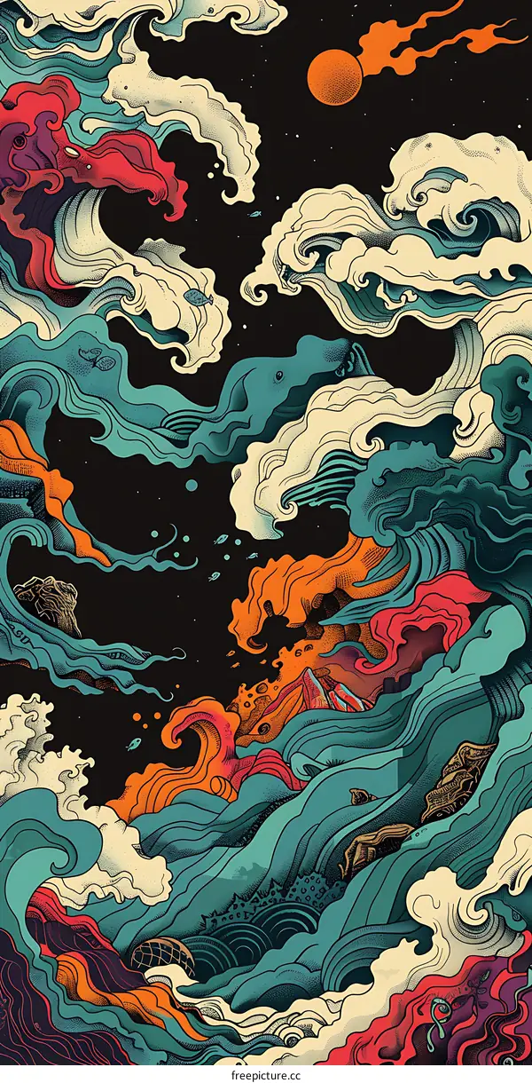 Abstract Wave Pattern Illustration
