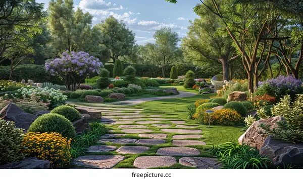 Garden Landscape Design Rendering