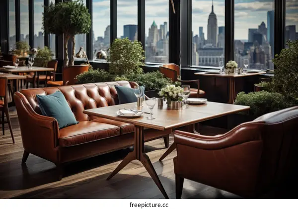 Modern Restaurant with City Views