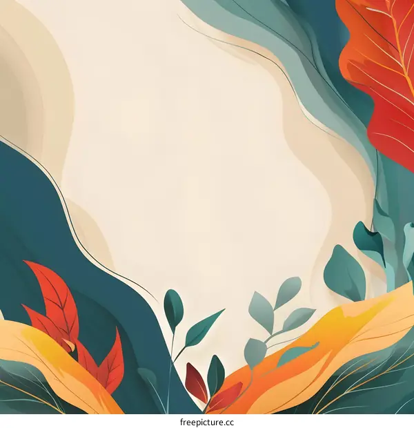 Abstract Background With Floral Illustration