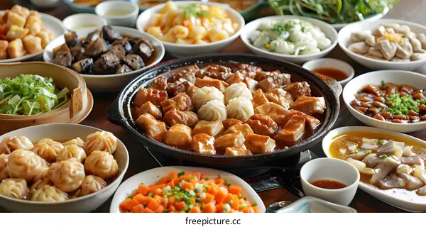 Delicious Chinese Cuisine: A Spread of Flavorful Dishes