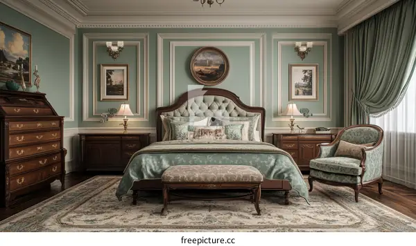 Elegant Antique Style Bedroom Interior Design