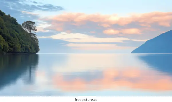 Serene Lakeside Sunrise Reflection