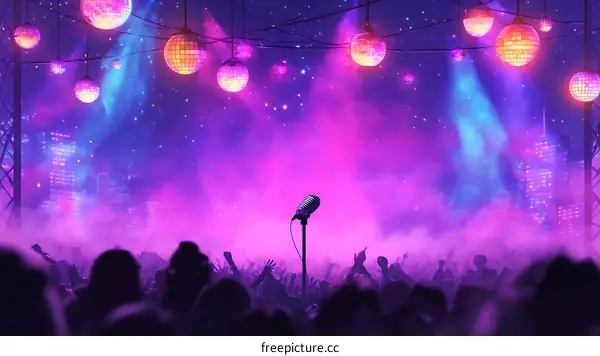 Nighttime Concert in a Vibrant Urban Setting