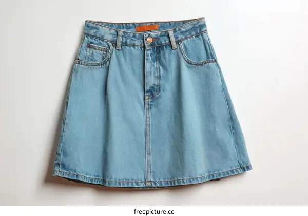 Light Blue Denim Mini Skirt Fashionable Style