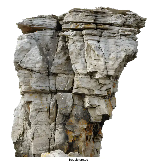 [Transparent Background PNG]Isolated Rock Formation on White Background