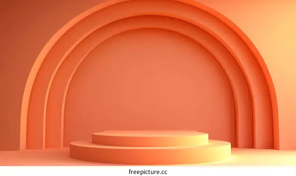 Minimalist Peachy Orange Display Podium