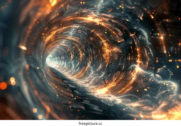 Glowing Blue and Orange Wormhole