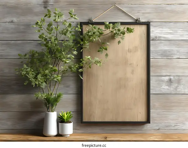 Wooden Frame Decor with Plants