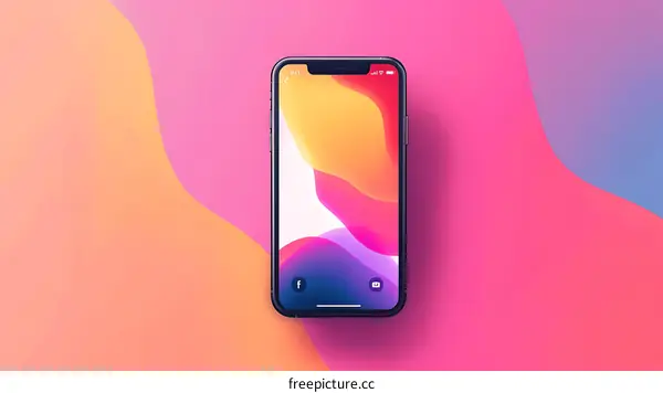 Modern Smartphone with Colorful Abstract Background