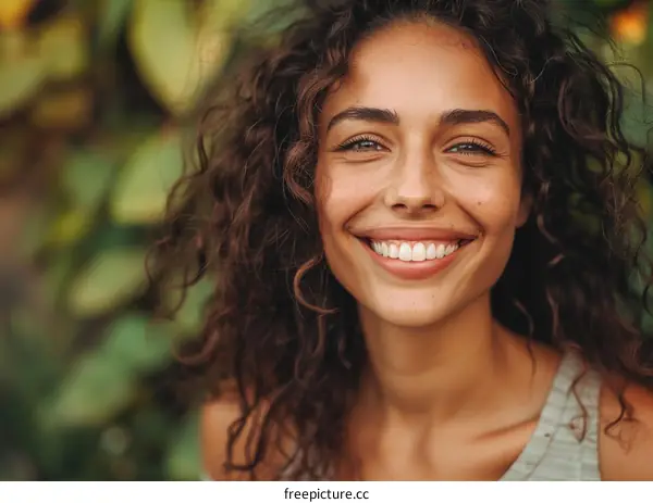 Smiling Woman Outdoors Portrait