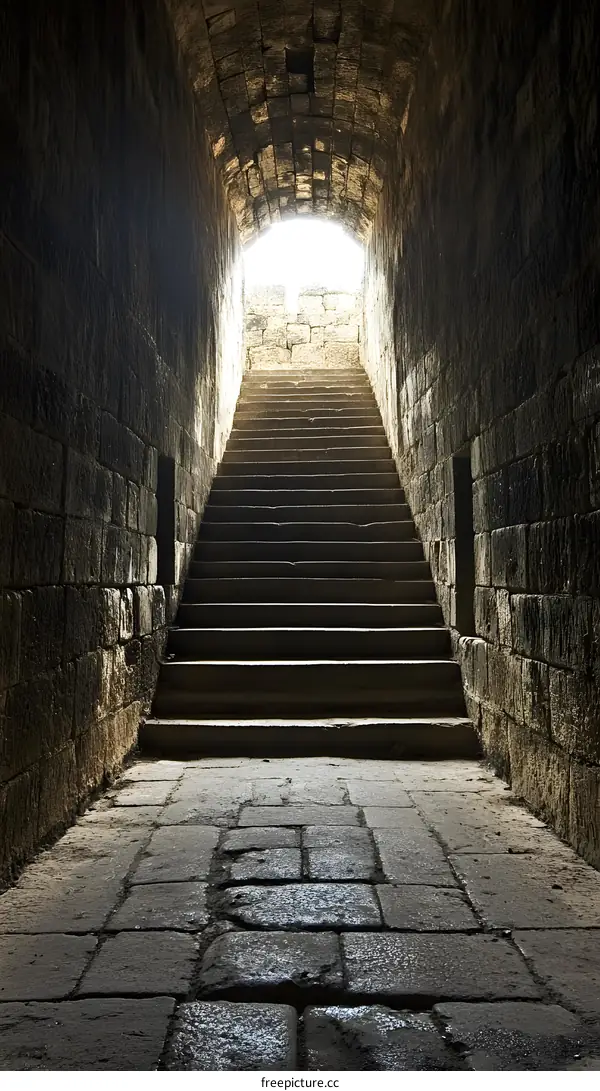 Stone Steps Leading Up To The Light