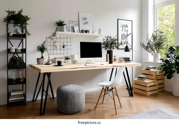 Modern Minimalist Home Office Workspace Design