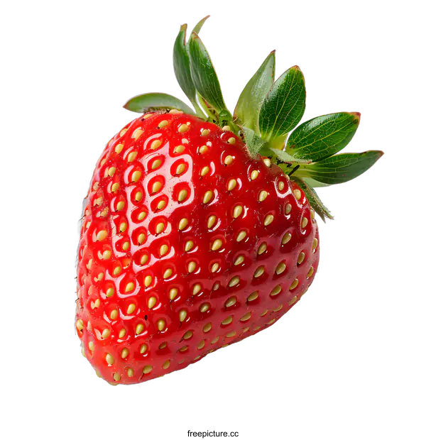 [Transparent Background PNG]Close-up of a fresh strawberry