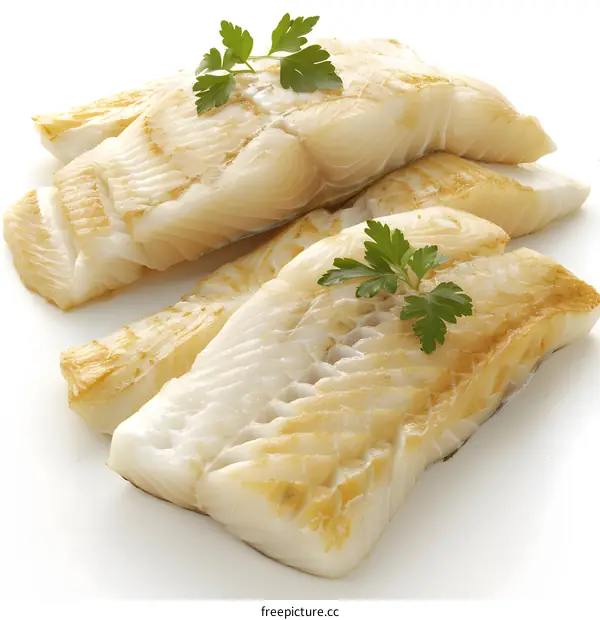 Grilled Cod Fillets with Parsley Garnish