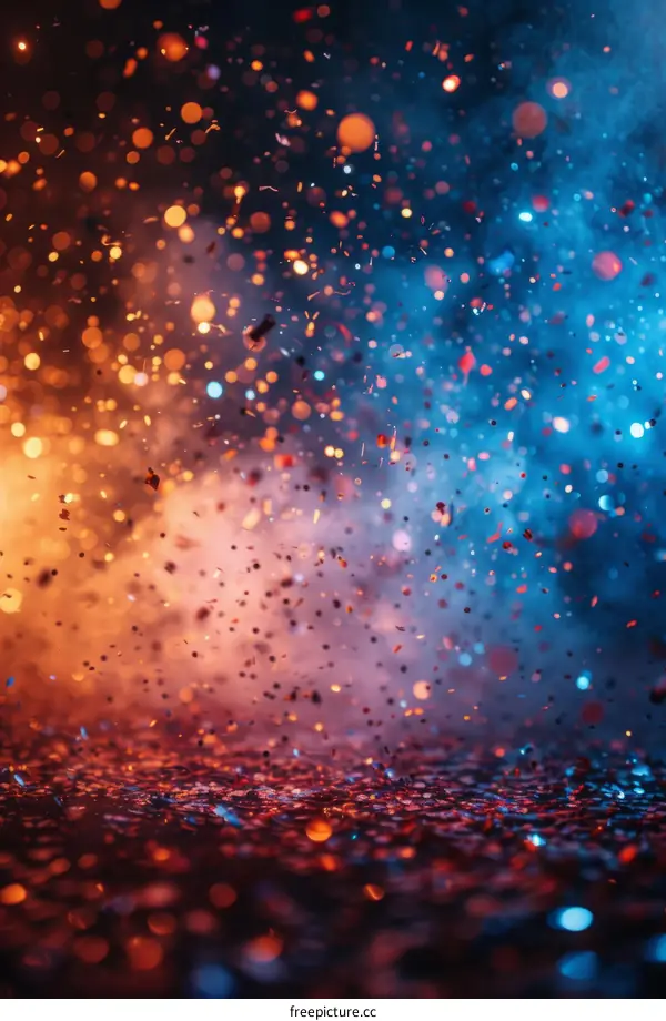 Colorful Explosion of Glitter and Confetti