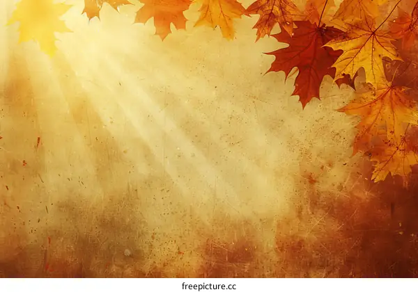 Autumn Maple Leaves on Vintage Paper