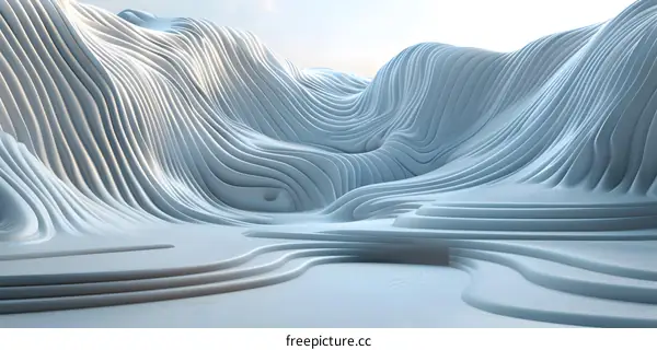 3D rendering of white hills