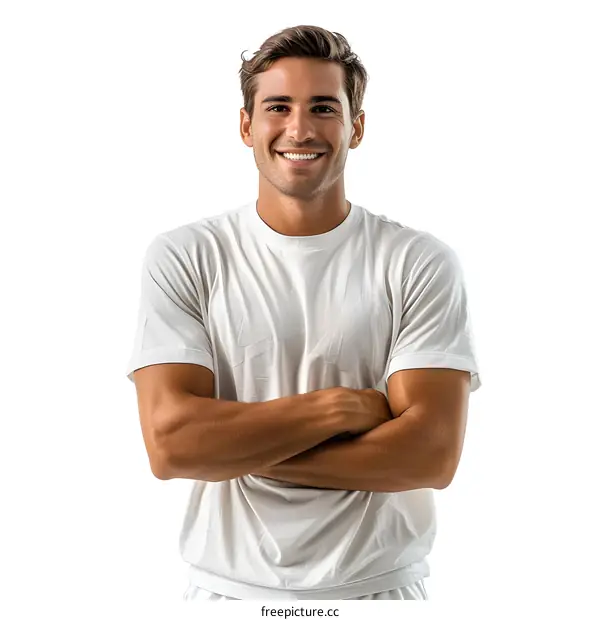 Handsome young man with crossed arms