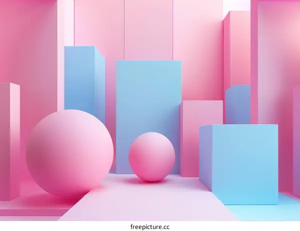 Pastel Geometric Shapes Abstract Background