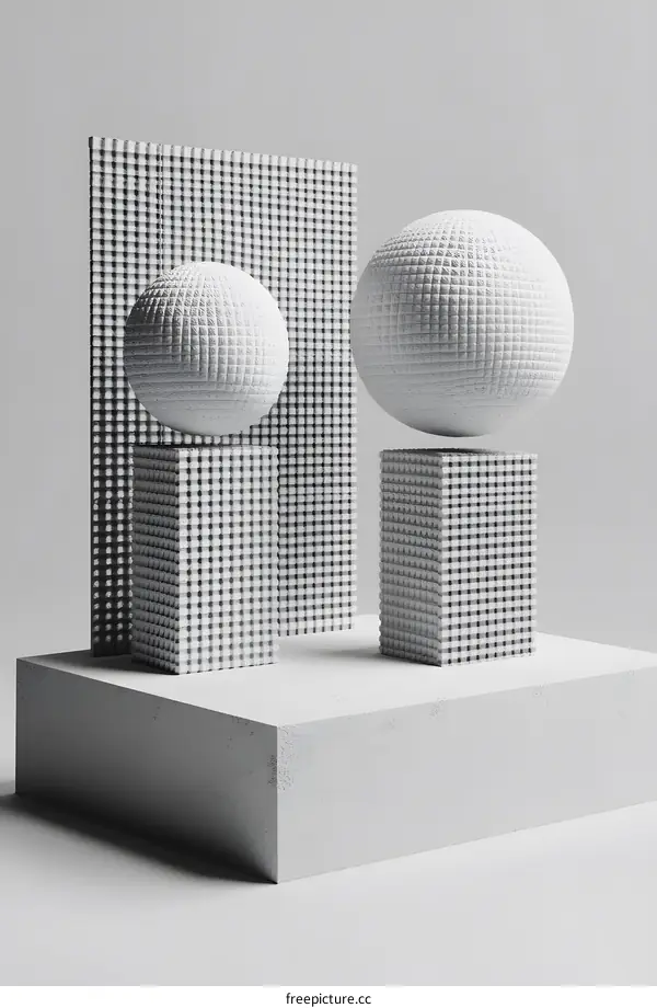 Abstract Minimalist 3D Geometric Shapes Render