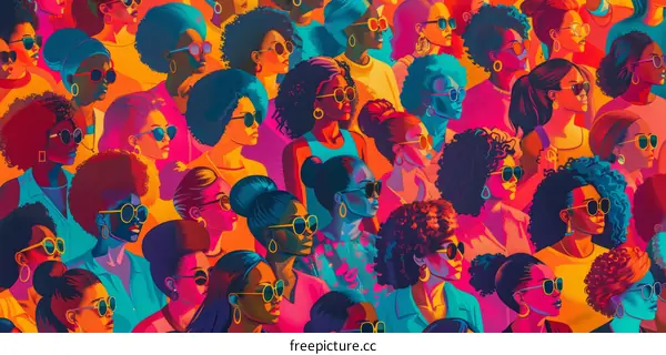 A diverse group of women of color wearing sunglasses