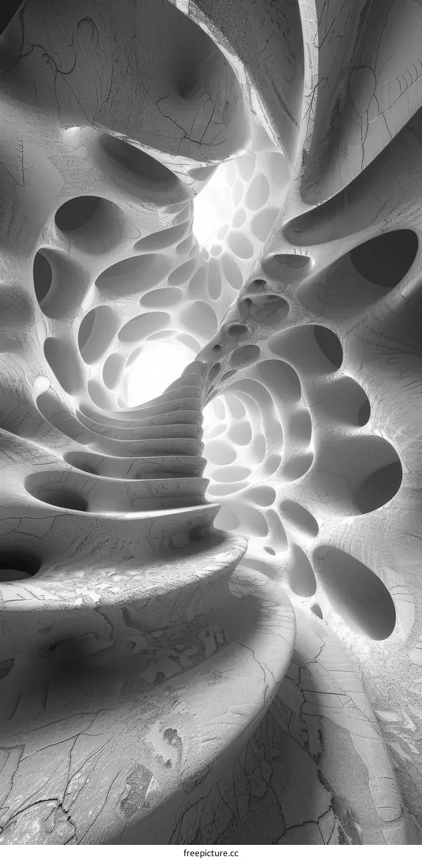 Abstract 3D Structure: Black & White Tessellation