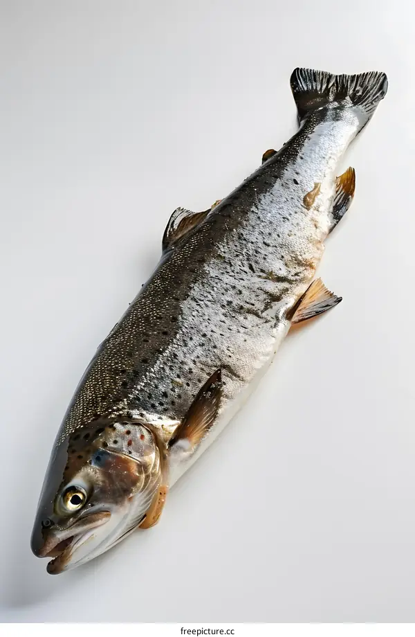 Fresh Whole Trout on White Background