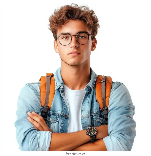 Young Caucasian Male Student Portrait