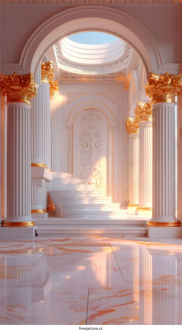 Elegant White Palace Interior Design