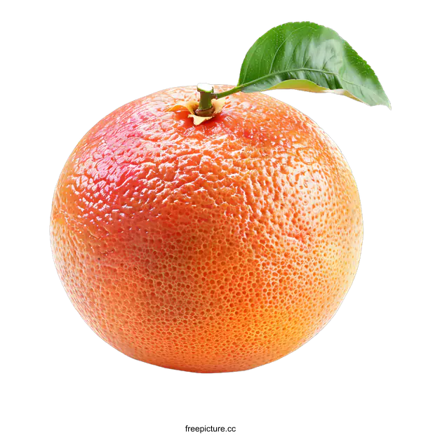 [Transparent Background PNG]Fresh grapefruit with leaf
