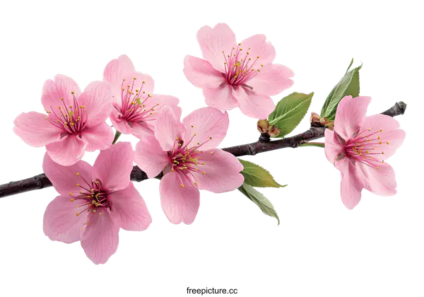 [Transparent Background PNG]Beautiful Pink Cherry Blossoms Branch