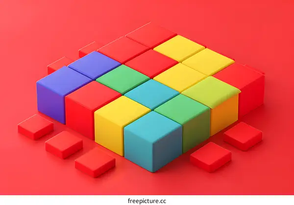 Colorful Cubes Abstract Background Design